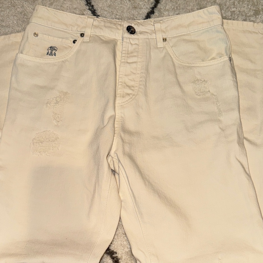 Brunello Cucinelli Cream Casual Pants